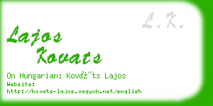lajos kovats business card